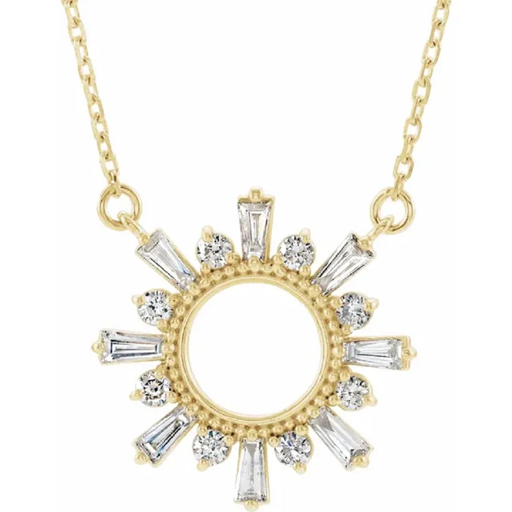 Diamond sunburst outlet necklace